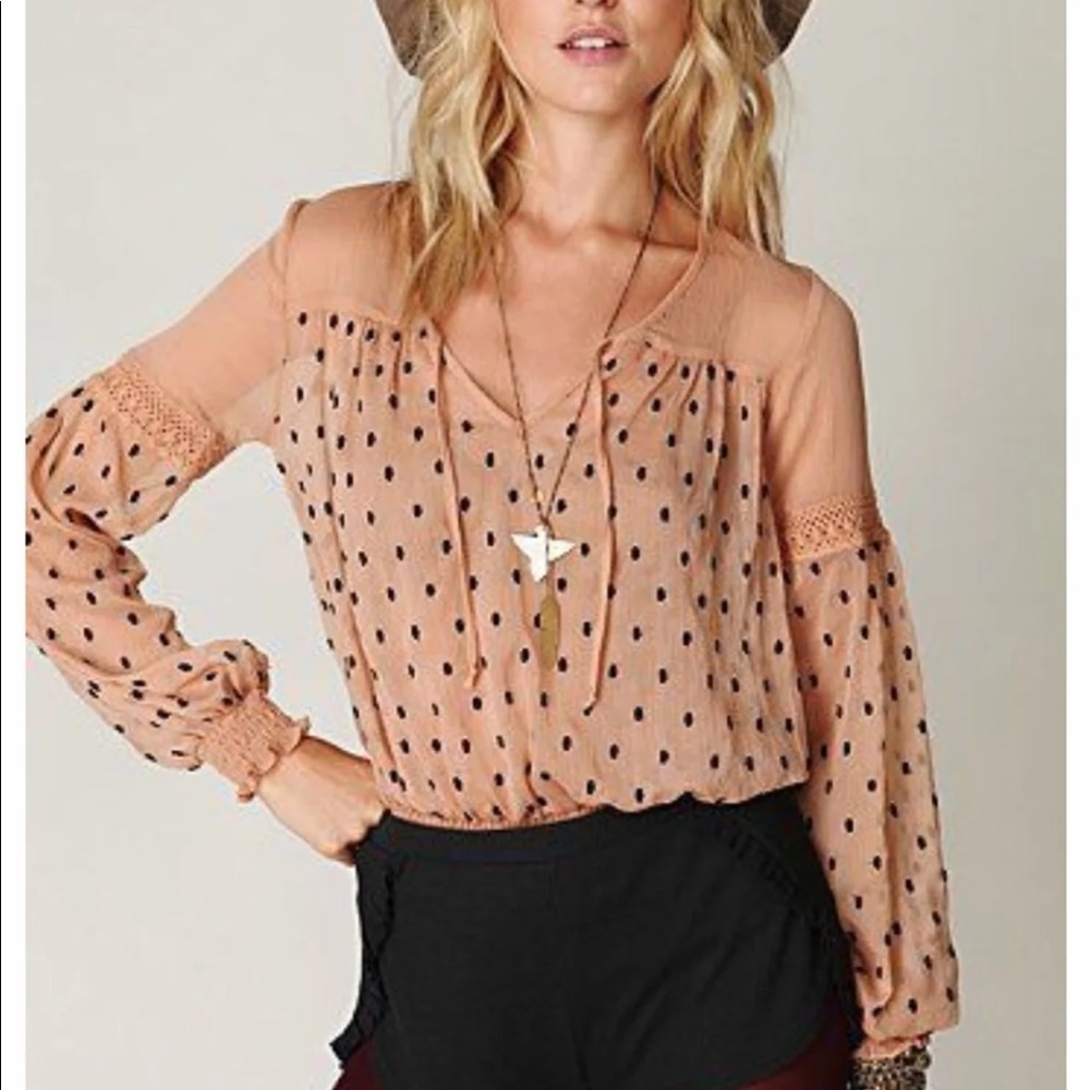 Romantic boho free people sheer top